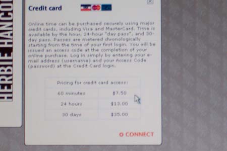 Wireless Internet: $7.50 an hour